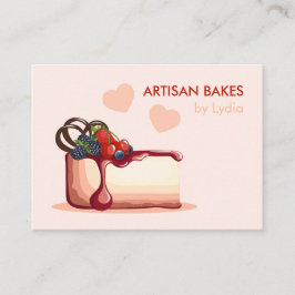 Custom Artisan Bakery Business Card with Cake Visitenkarte