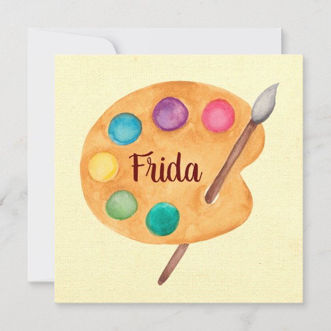 Custom Artist NAME - Art Classe Lehrkarte Einladung (Vorderseite)