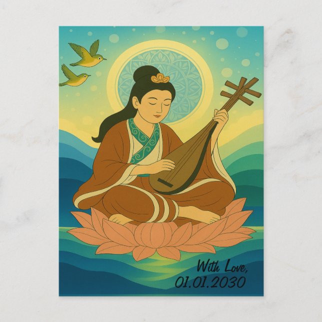Custom Ästhetik Moderne Japan Lucky Goddess Postkarte (Vorderseite)