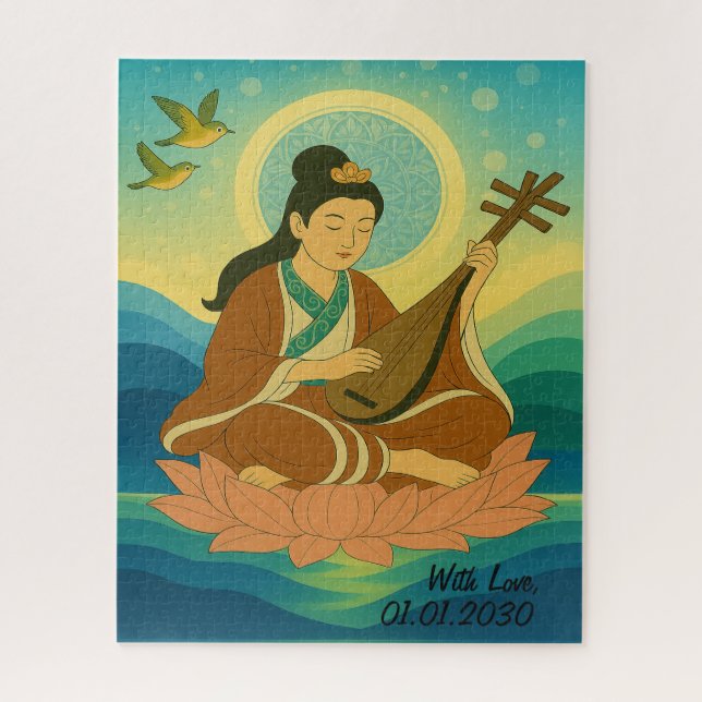 Custom Ästhetik Moderne Japan Lucky Goddess Puzzle (Vertikal)