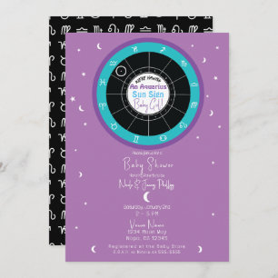 Custom Astrology Zodiac Sun Sign Baby Dusche Einladung