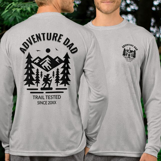Custom Athletic Grau Long Sleeve Adventure Vater Tri-Blend Shirt (Von Creator hochgeladen)