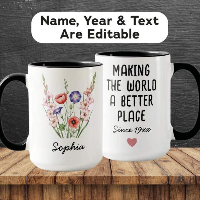 Custom August Birth Flower - Personalized Name Tasse (Von Creator hochgeladen)