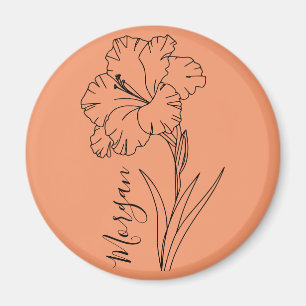 Custom August Gladiolus Birth Blume Geschenk für B Magnet