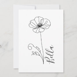 Custom August Poppy Birth Blume Geschenk zum Gebur Einladung
