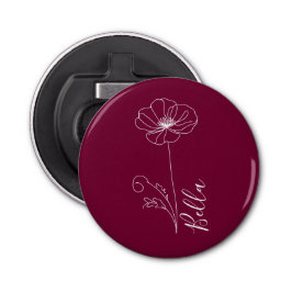 Custom August Poppy Birth Blume Geschenk zum Gebur Flaschenöffner