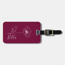 Custom August Poppy Birth Blume Geschenk zum Gebur Gepäckanhänger