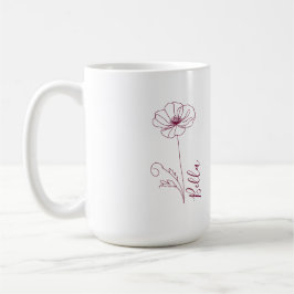 Custom August Poppy Birth Blume Geschenk zum Gebur Kaffeetasse
