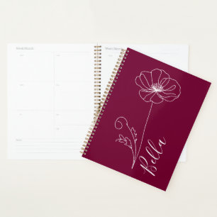 Custom August Poppy Birth Blume Geschenk zum Gebur Planer