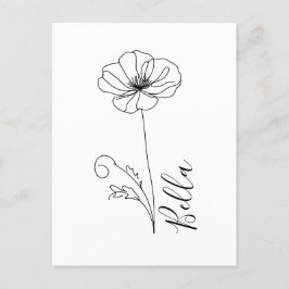 Custom August Poppy Birth Blume Geschenk zum Gebur Postkarte