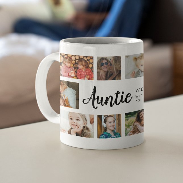 Custom Auntie 18 Photo Collage Kaffeetasse (Von Creator hochgeladen)
