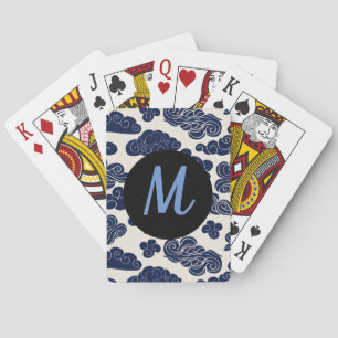 Custom Auspicious Clouds Monogram Playing Cards Spielkarten