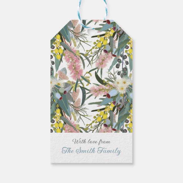 Custom Aussie Native Bush Blooms Geschenkanhänger (Rückseite)