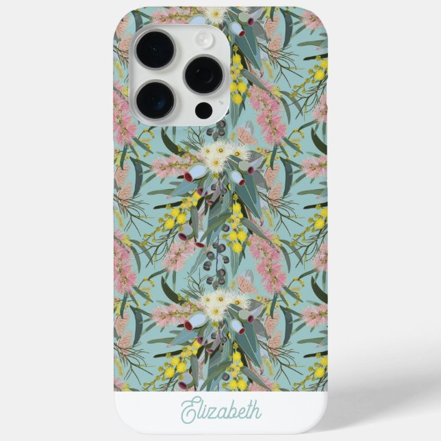 Custom Aussie Native Bush Blooms Royal Blue Case-Mate iPhone Hülle (Rückseite)