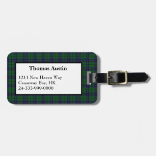 Custom Austin Tartan Kariert Luggage Tag Gepäckanhänger