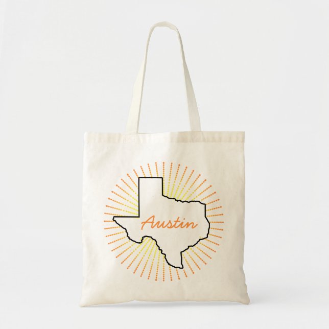 Custom Austin Texas Souvenir Tote Bag Tragetasche (Vorne)