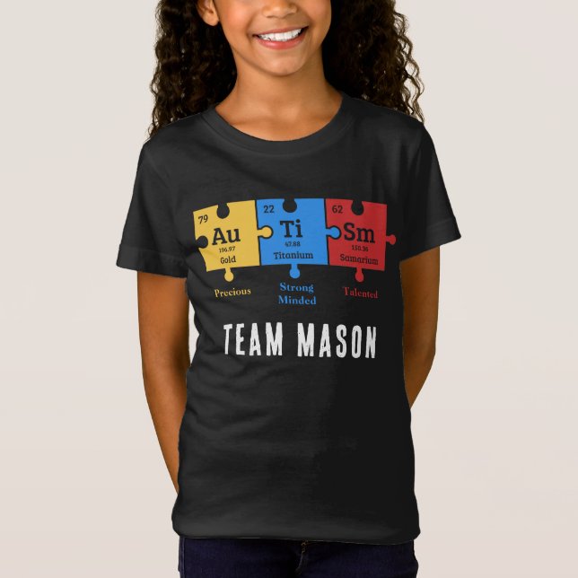 Custom Autism Awareness Campaign Matching Team T-Shirt (Vorderseite)