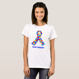 Custom Autism Awareness Ribbon Walk Women's T-Shirt