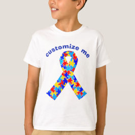 Custom Autismus Awareness Ribbon Kinder T-Shirt
