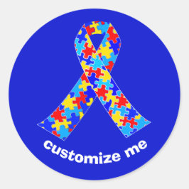 Custom Autismus Awareness Ribbon Runder Aufkleber