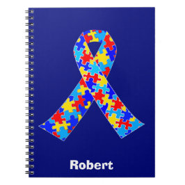 Custom Autismus Awareness Ribbon Team Blue Notizblock