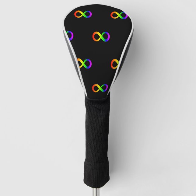 Custom Autismus Infinity Rainbow Symbol ID ALERT Golf Headcover (Vorderseite)