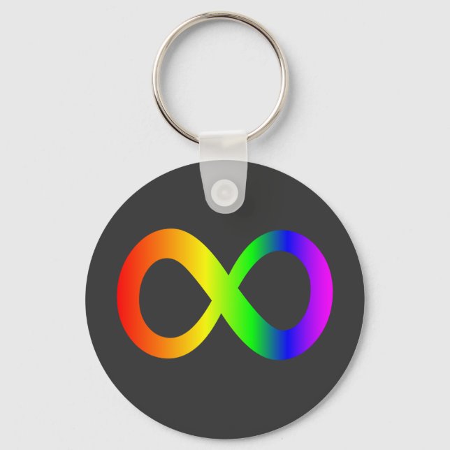 Custom Autismus Infinity Rainbow Symbol ID ALERT Schlüsselanhänger (Vorderseite)