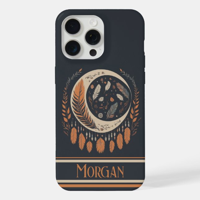 Custom Autumn Crescent Dreamcatcher iPhone Hülle (Rückseite)