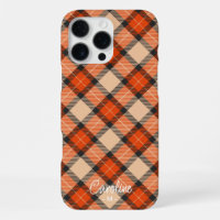 Custom Autumn Pumpkin Orange Brown Tartan Muster