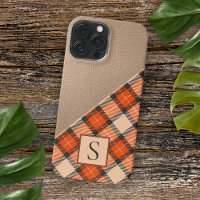 Custom Autumn Pumpkin Orange Brown Tartan Muster