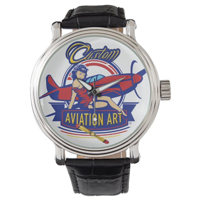 Custom Aviation Art eWatch Armbanduhr (Vorderseite)