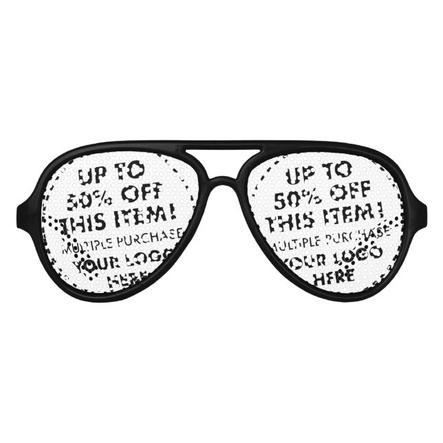 Custom Aviator Shades 50% Rabatt auf Bulk Buy Partybrille (Vorderseite)