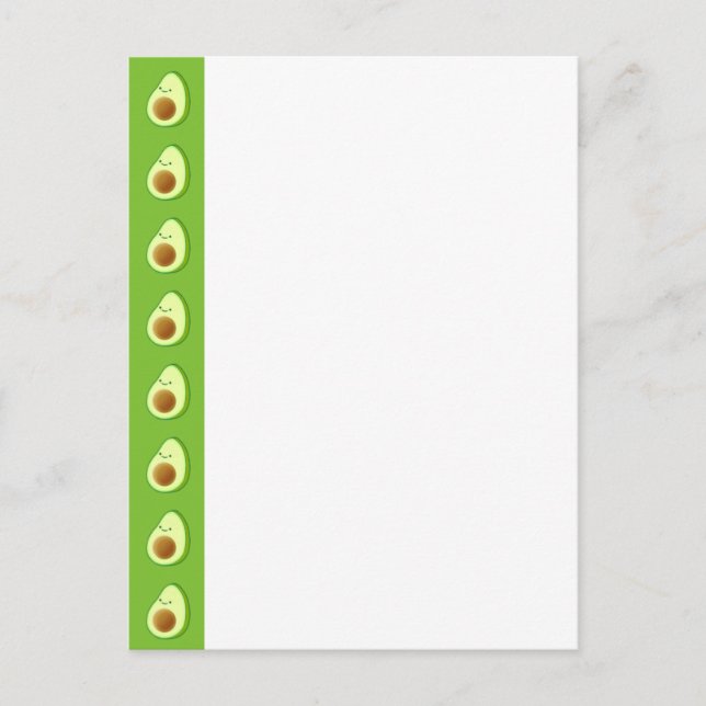 Custom Avocado Pattern Postkarte (Vorderseite)