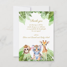 Custom Baby Affe Tiger und Giraffe Vielen Dank Dankeskarte