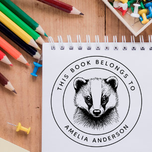 Custom Baby Badger Dieses Buch gehört zum Namen de Gummistempel