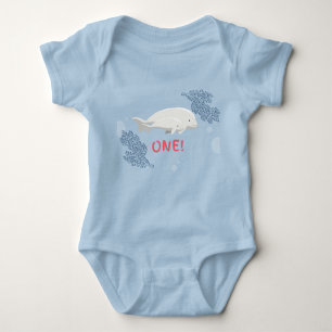 Custom Baby Beluga Erster Geburtstag Bodysuit Baby Strampler