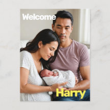 Custom Baby Birth Announcement - Minimal