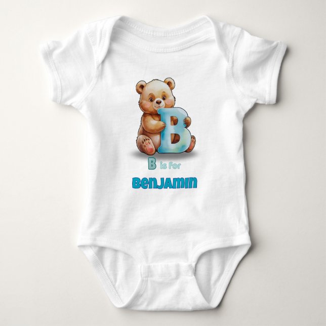 Custom Baby Bodysuit – B is for Bear Strampler (Vorderseite)