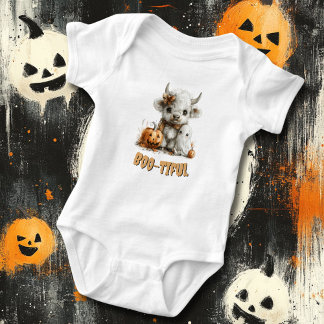 Custom Baby Bodysuit Highland Cow Ghost Pumpkin Strampler