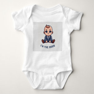 Custom Baby Bodysuit-"I'm the Boss" Foto & Text Baby Strampler