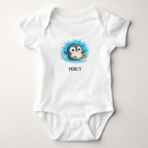 Custom Baby Bodysuit - Percy Pinguin Name Outfit Strampler