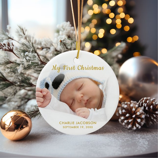 Custom Baby Boy First Christmas Ornament (Von Creator hochgeladen)