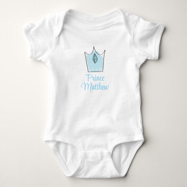 Custom Baby Boy Gift, Prince, Personalisiert Strampler (Vorderseite)