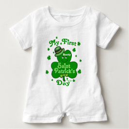 Custom Baby Boy's 1. St. Patricks Day Baby Romper T-shirt
