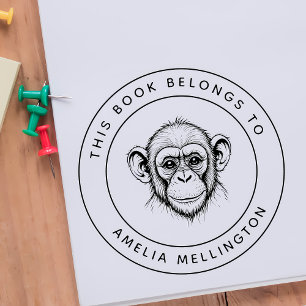 Custom Baby Chimp Dieses Buch gehört zu Kid's Name Permastempel