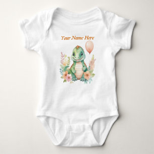 Custom Baby Dinosaurier Ballon mit Ihrem Kindernam Strampler
