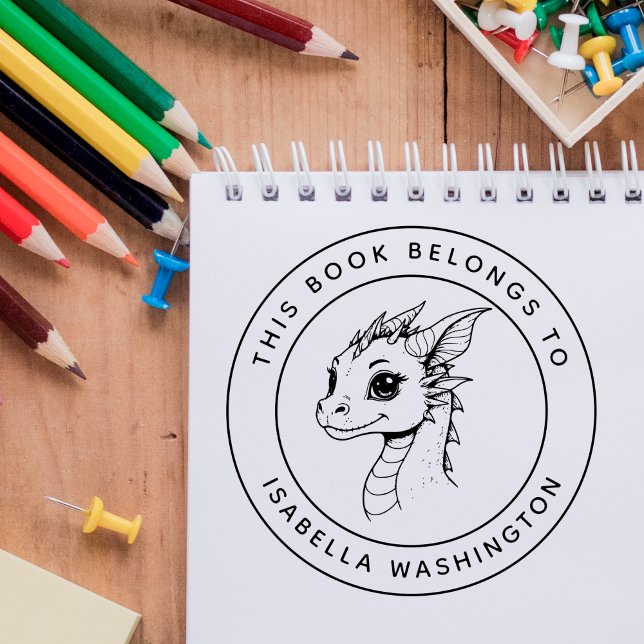 Custom Baby Dragon Dieses Buch gehört zum Namen de Permastempel (Von Creator hochgeladen)