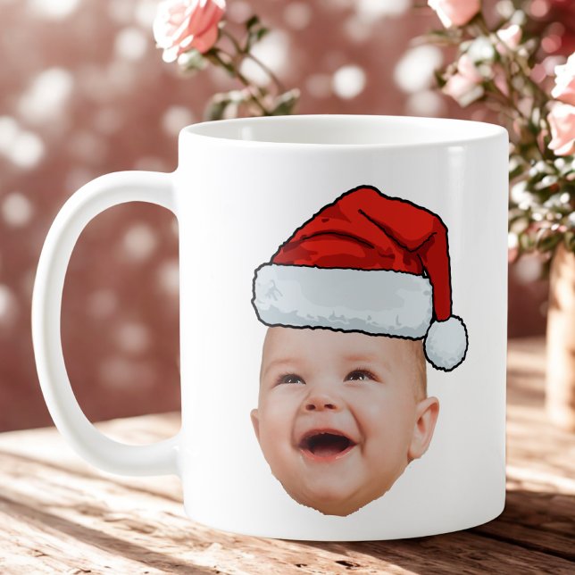 Custom Baby Face Foto Weihnachtsmannmütze Weihnach Kaffeetasse (Von Creator hochgeladen)