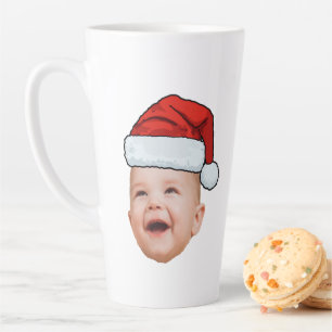 Custom Baby Face Foto Weihnachtsmannmütze Weihnach Milchtasse