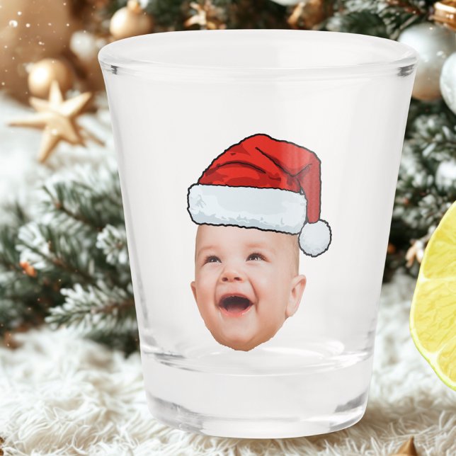 Custom Baby Face Foto Weihnachtsmannmütze Weihnach Schnapsglas (Von Creator hochgeladen)